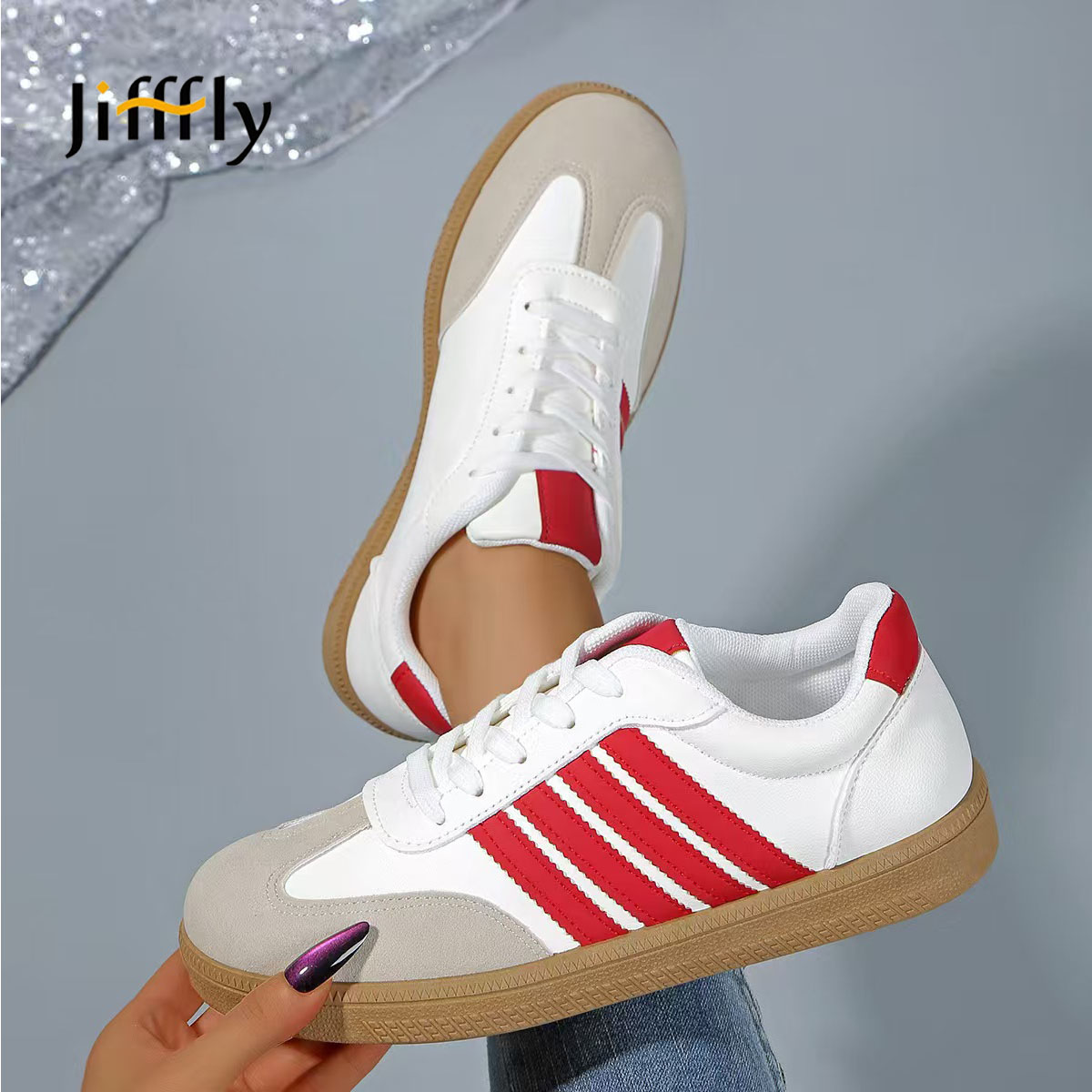 Jifffly shoes skate shoes Red Dexun Shoes for Women 2025 New Summer Height-Increasing Thick-Soled Student Sneakers Versatile Commuting