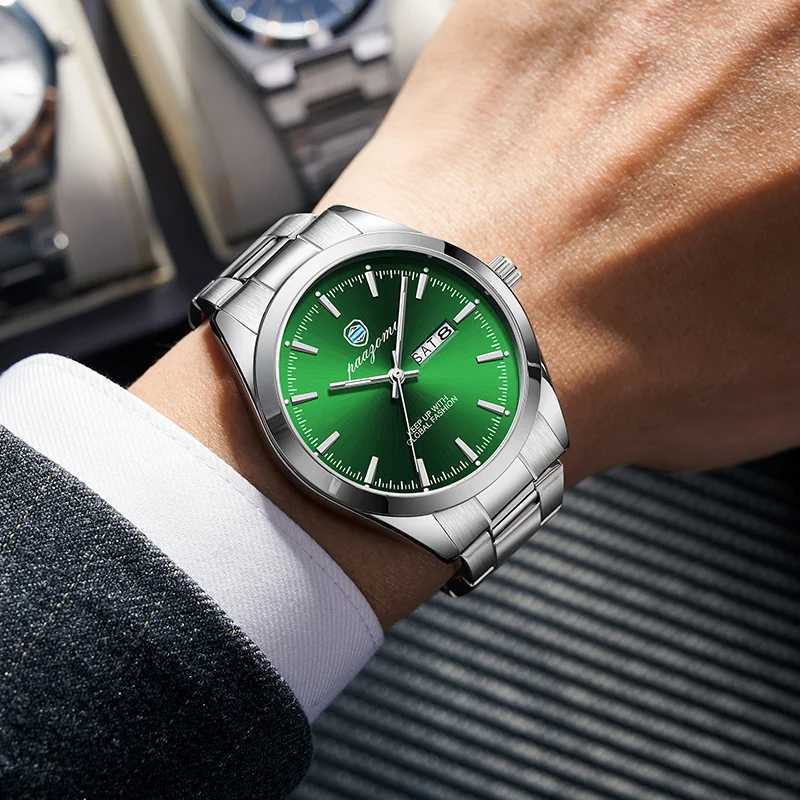 PAAZU Luxury es For Men Stainl Steel Waterproof Luminous Man Date Week Fashion Casual Mens Quartz Reloj M251222