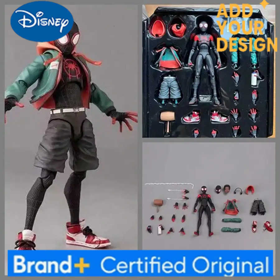 Disney Sv Action Spiderman Miles Morales Action Figure Collection Sentinel Marvel Spider-Man Into the Spider Verse Figures Model Toys H251222