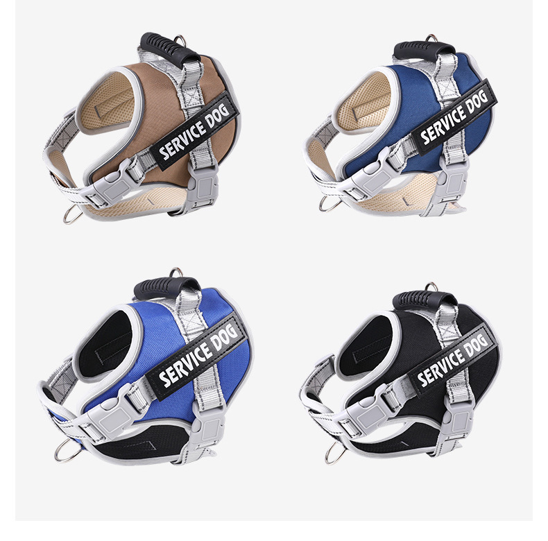 Adjustable Dog Harness for Large Breeds Golden Retriever Labrador No Pull Reflective Pet Vest with Leash