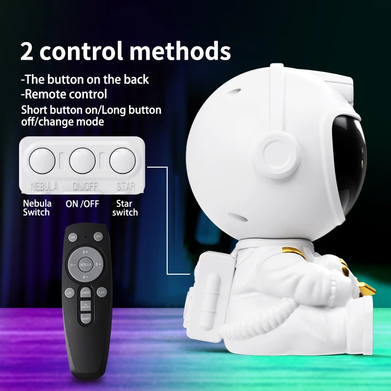 LED Star Galaxies Projector Night Light Astronaut Starry Sky Bedroom Room Decor Childrens Gift Atmosphere Creating Lamp 251222