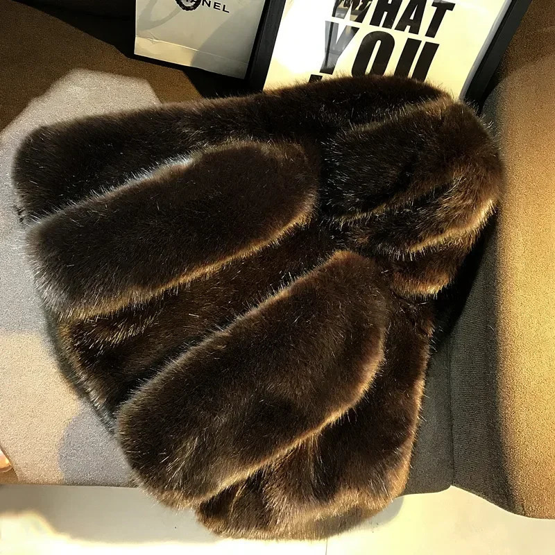 Girl Fur Coat Winter Children Cotton-padded Korean Style Boys and Girls Mink Hair Hooded Fur Coat Short Baby Fur Coat 251216