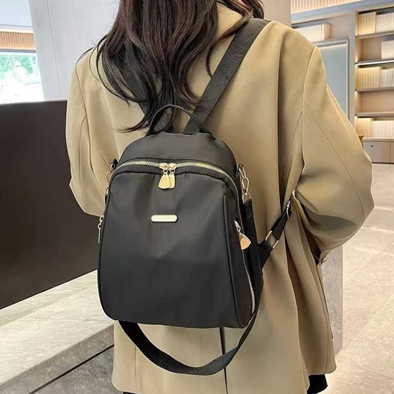 The neutral color rectangular backpack for men and women with two shoulder straps is suitable for travel and outingsM251222