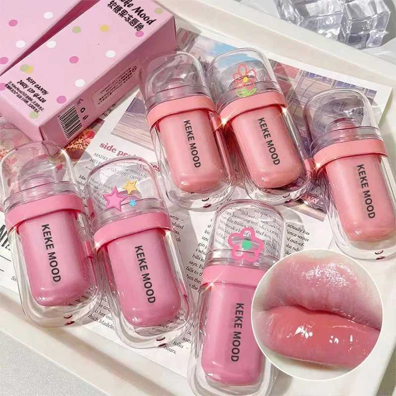 Crystal Glossy Lip Glaze Jelly Mirror Water Lip Gloss Lasting Moisturizing Sexy Lips Tint Korean Lip Glaze Girl Beauty CosmeticsT251222