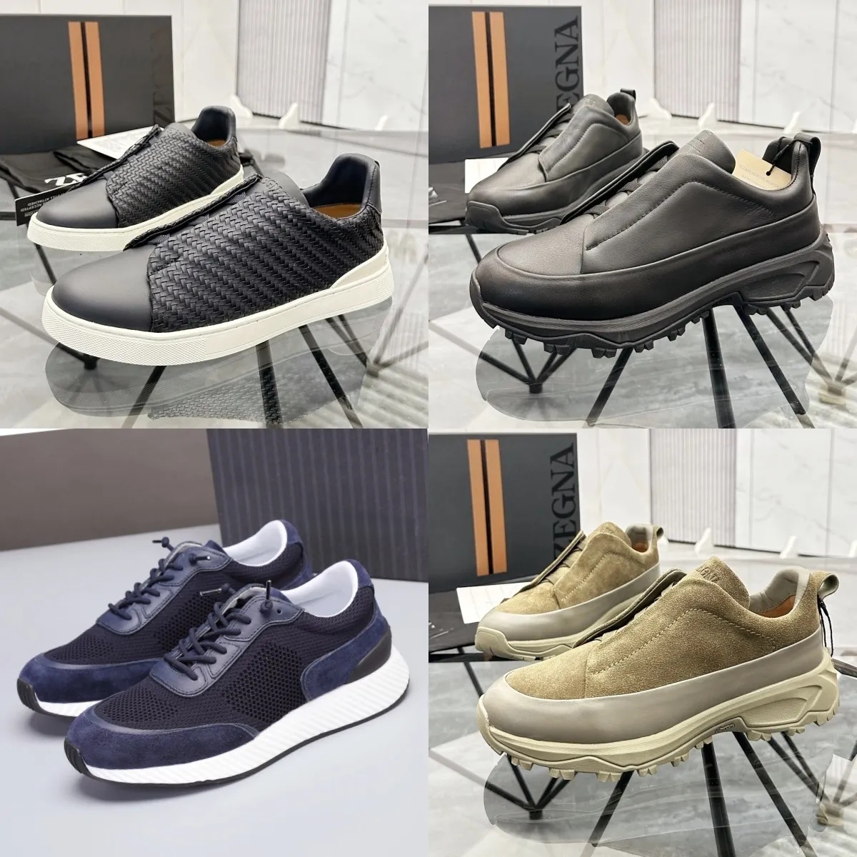 Quality Business Dress Shoes sac Designer Shoes Men soft Lace-Up Low Men's casual shoes Suede Leather Sneakers Outdoor walk Shoe