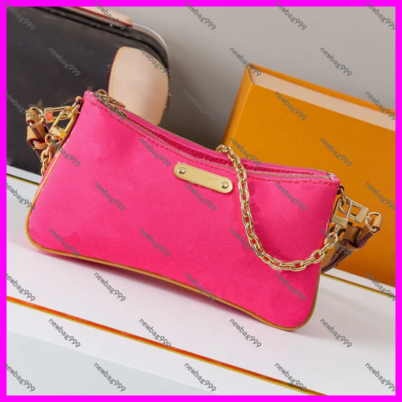 M27719 26SS Liv Pochette Crossbody Men Women Luxurys Designers Bags Totes Handbag Snow Show Petula Wallet Messenger Purse pouch With Gold Chain 24cm