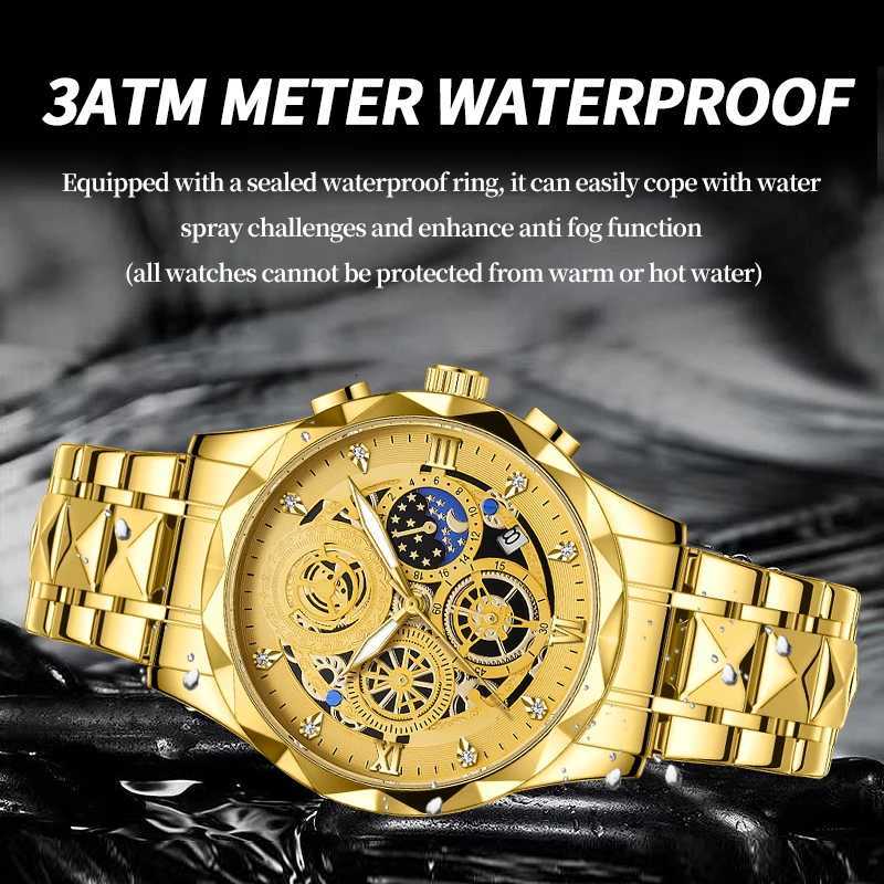 PAAZU Luxury es For Men Waterproof Luminous Date Week Men Quartz Stainl Steel Mans Fashion Wrist M251222