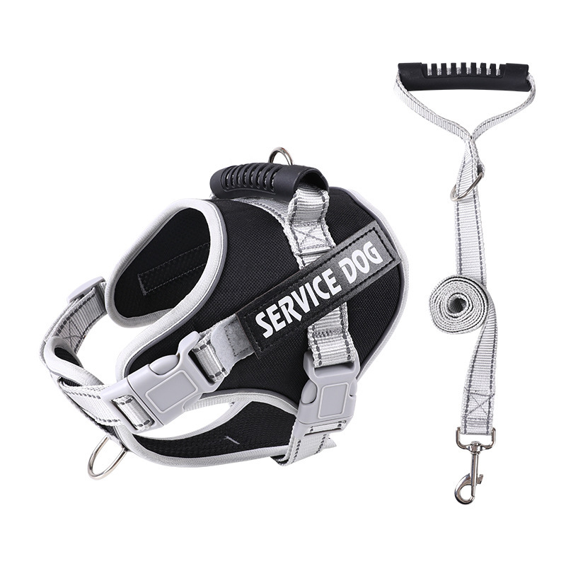 Adjustable Dog Harness for Large Breeds Golden Retriever Labrador No Pull Reflective Pet Vest with Leash