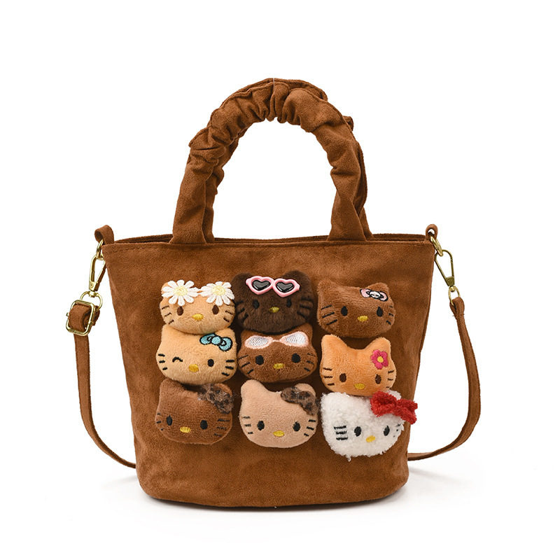 New Girl Crossbody Bag Cartoon Plush Doll Cute Girl Suede Shoulder Bag Fashion bag Women s Bag Trendy Designer Parent Child Bag