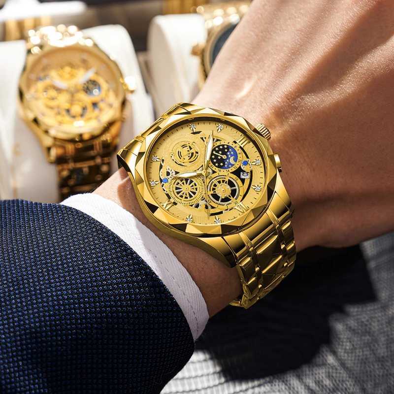 PAAZU Luxury es For Men Waterproof Luminous Date Week Men Quartz Stainl Steel Mans Fashion Wrist M251222