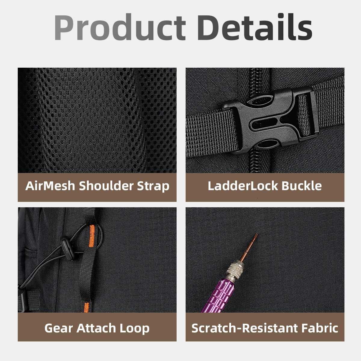 Urban Commuting Mens Large-Capacity Business Waterproof Backpack Travel Laptop Business Trip Backpack College Student High School Student HikingM25122