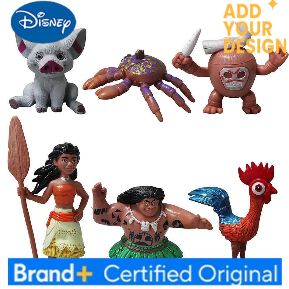 Disney 10 unids/set Moana Anime juguetes Maui Gramma Tala Tui Tamatoa Heihei gallo Pua cerdo halcn Pvc modelo nios Hobby rega H251222