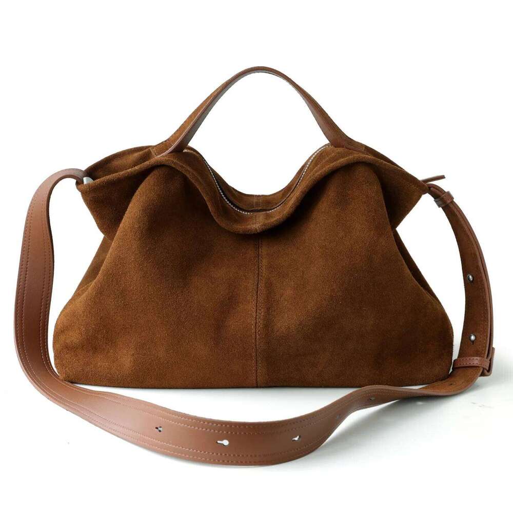 Suede Women's Autumn Winter Tote Bag New Niche Design Large Capacity Frosted Cowhide Handbag Vintage One-Shoulder Crossbody Bag St251219