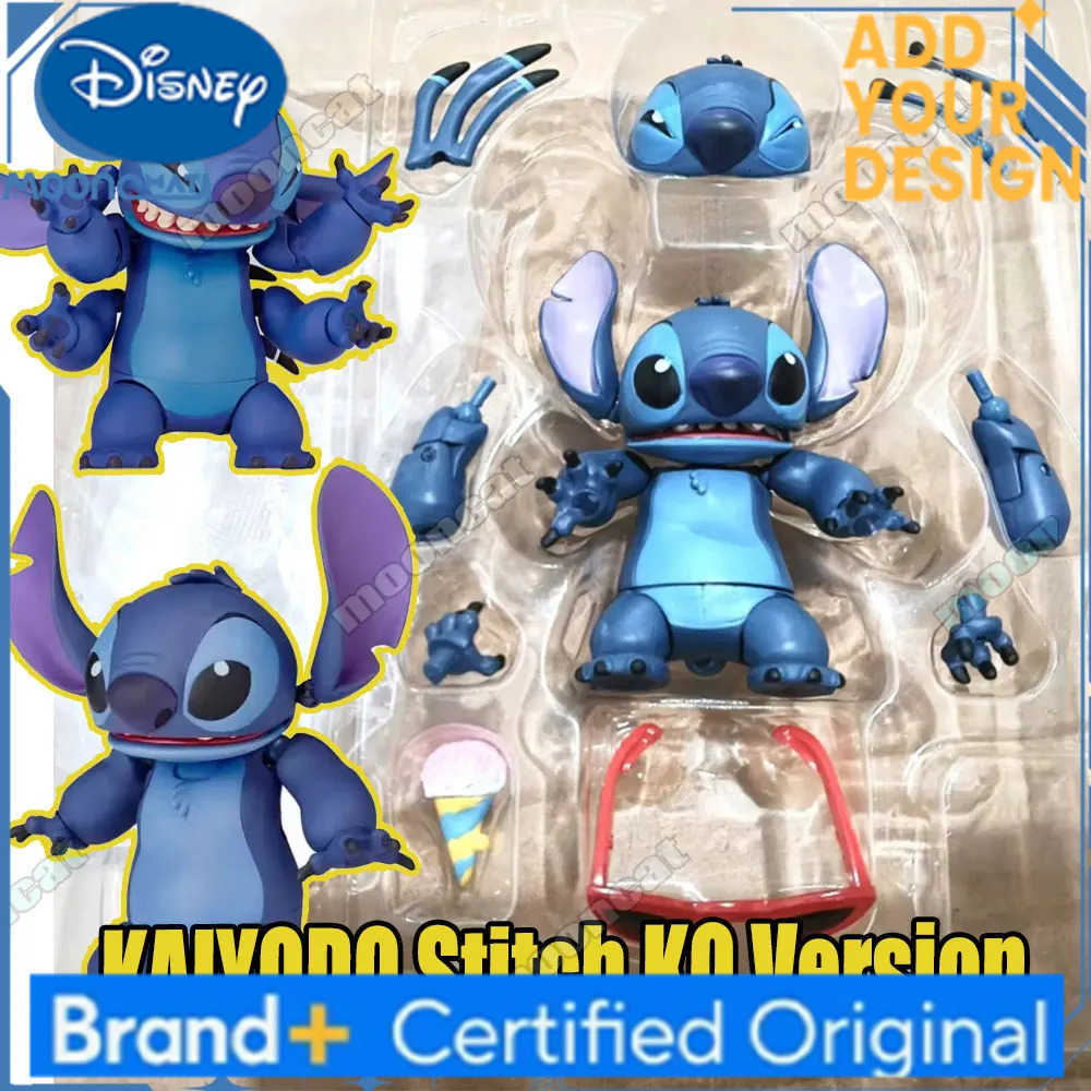 Disney 2025 New Kaiyodo Stitch Action Figure Revoltech Stitch Figurine Joint Mobile Model Toys Ko Version Collection Children Gifts H251222