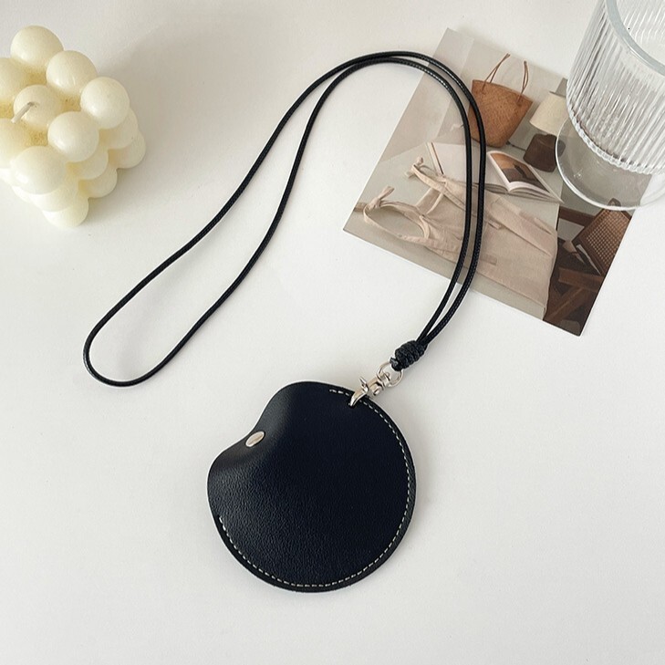 Hot Selling Bluetooth Earphone Hanging Neck Leather Round Coin Purse Small Item Storage Bag