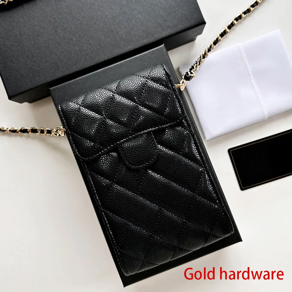 10A CH Designer Luxury Cellphone Bags Women's Fashion Vertical Phone Pouch Mini Chain Crossbody Bag Chest Bag Caviar flap coin purse Shoulder Bag With Box