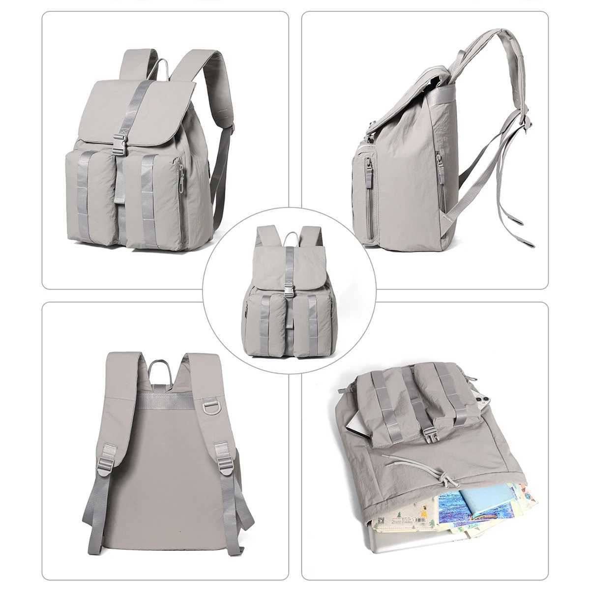 Drawstring Backpack for Women 2025 New Fashion Versatile Travel Lightweight Backpack Small Commuter Waterproof Small School Bag Couple Student ClassM2