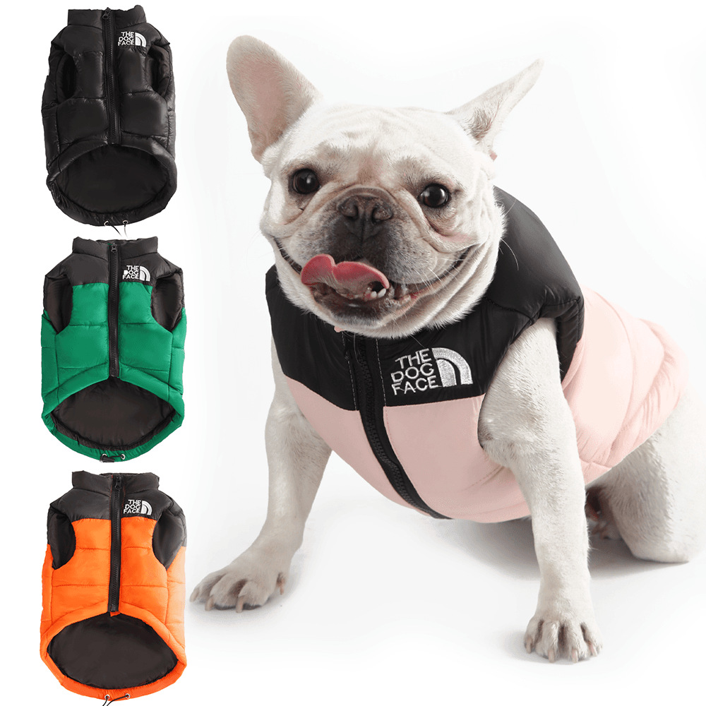 Autumn Winter The Dog Face Designer Dog Apparel Windproof Warm Pet Vest for French Bulldog Bichon Chihuahua Poodle