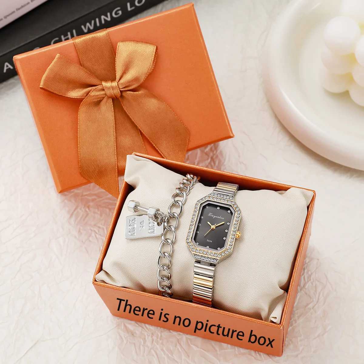 Light luxury fl-diamond wens quartz two-tone steel strfashionable a gift for girlfriend M251222