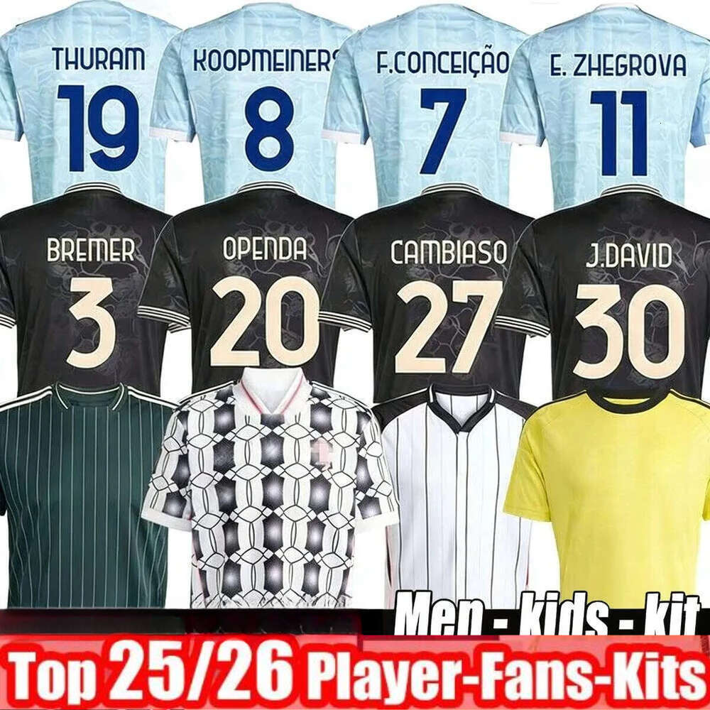 Juventues Jersey 25 26 YILDIZ THURAM maglia juve Football Shirt Tops Soccer Jerseys 2025 2026 OPENDA BREMER F.CONCEICAO E.ZHEGROVA VLAHOVIC Men Kit KIDS del piero