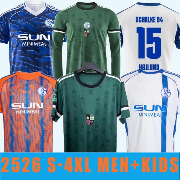 25 26 FC Schalke 04 Football Jersey 150th KARAMAN Home 2025 2026 Special Edition Long-Sleeve Football Jersey YOUNES SCHALLENBERG TEMPELMANN SYLLA Schalke Men's Wear