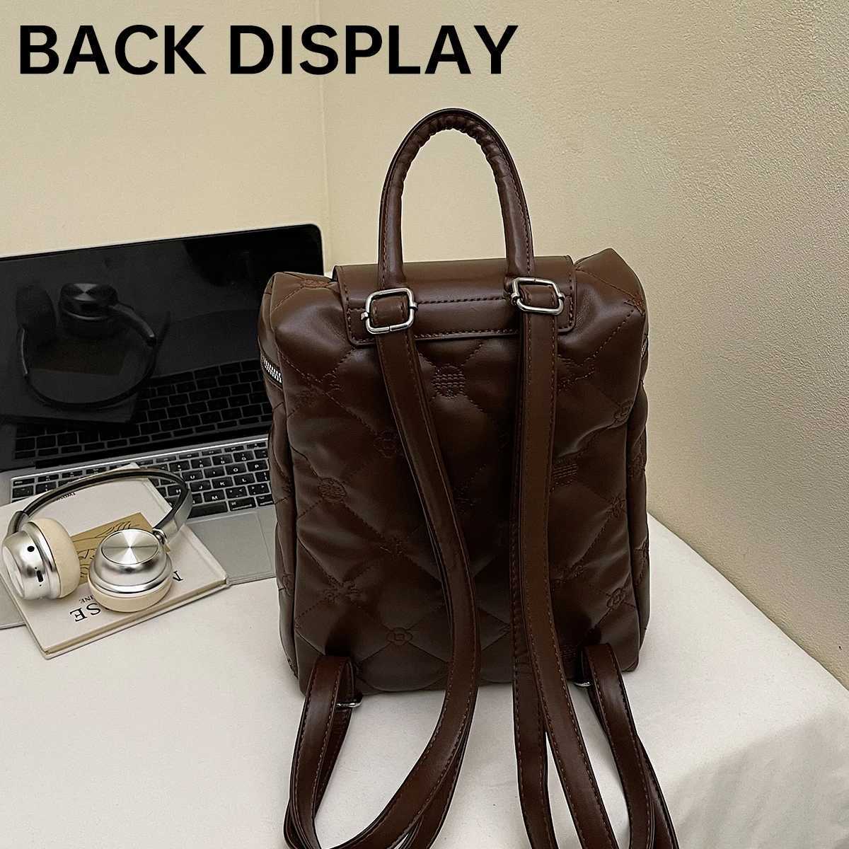 Womens Backpack Casual Commuter Tablet Bag for Women 2025 Versatile Pu Leather Large Capacity Mom Travel Backpack for Shopping Hiking and OutingsM2512