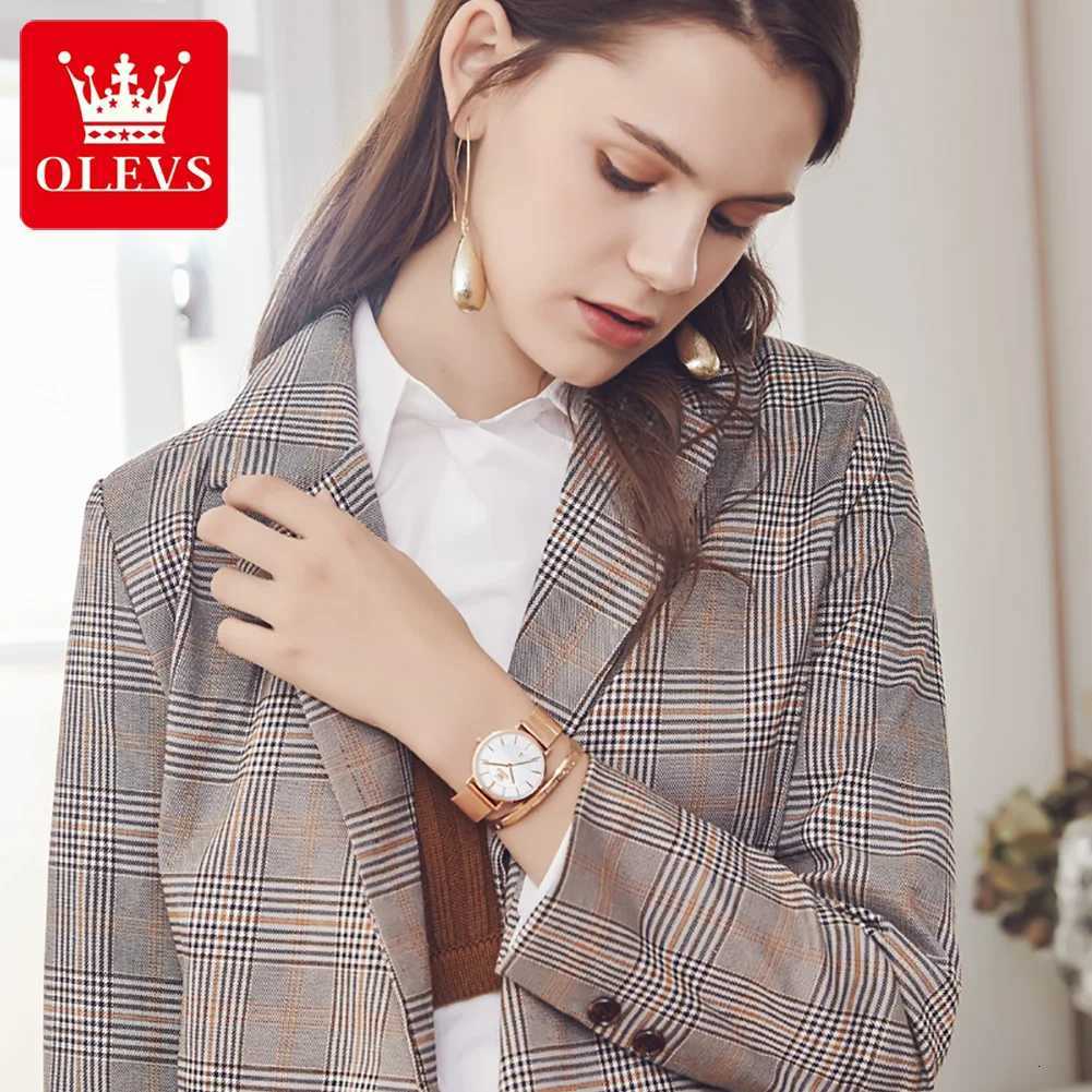 OLEVS 5869 Fashion Wens es Milanese Mesh Belt Waterproof Simplicity Versatile Quartz for La Wrist M251222