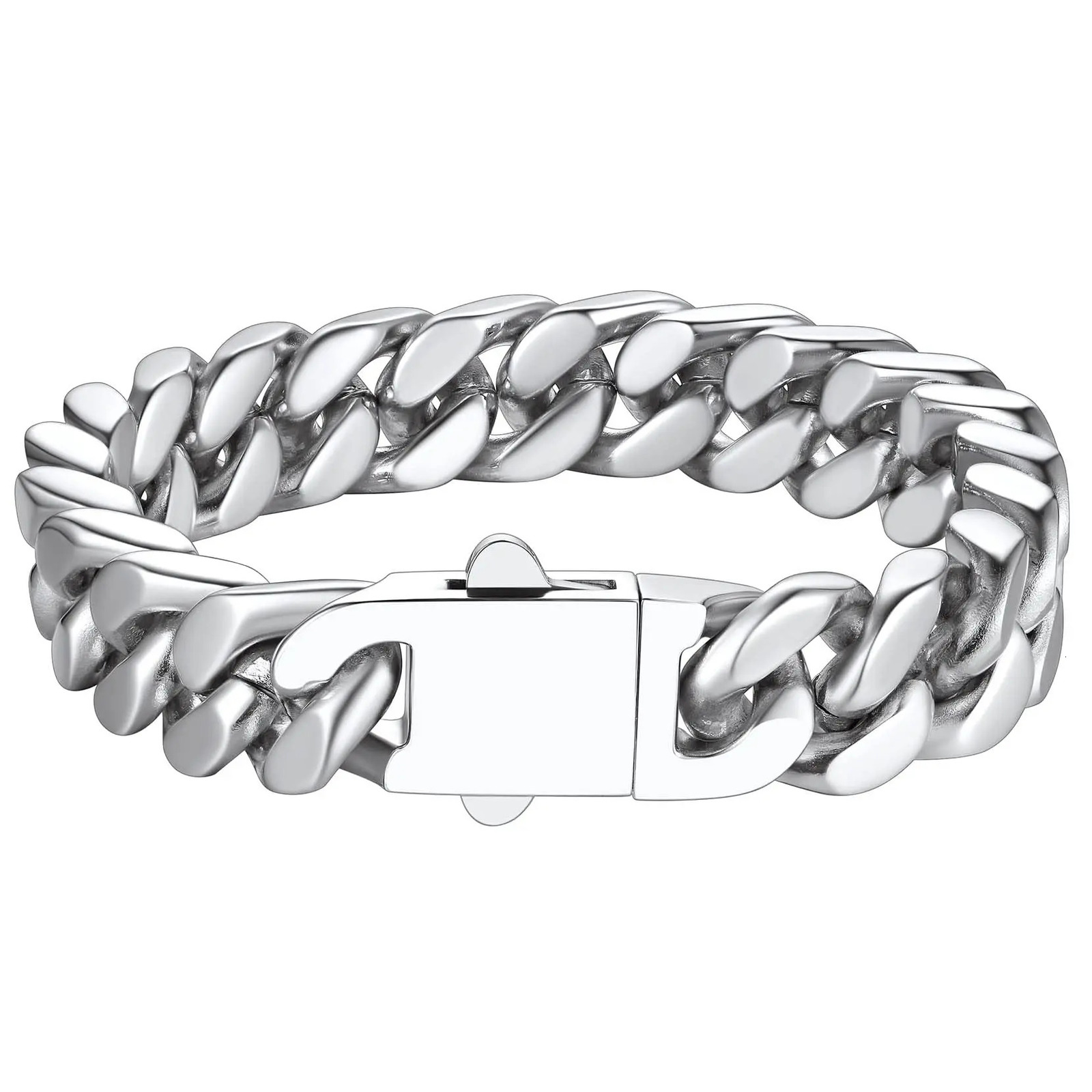 8/10/12/14mm Wide Miami Cuban Link Chain Bracelet for Men Women Hip Hop Urban Street-wear Jewelry Stainless Steel Bracelet 251219 - view 6