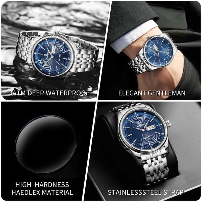 PAAZU High Quality es For Men Stainl Steel Waterproof Luminous Man Date Week Luxury Busin Quartz Mens M251222