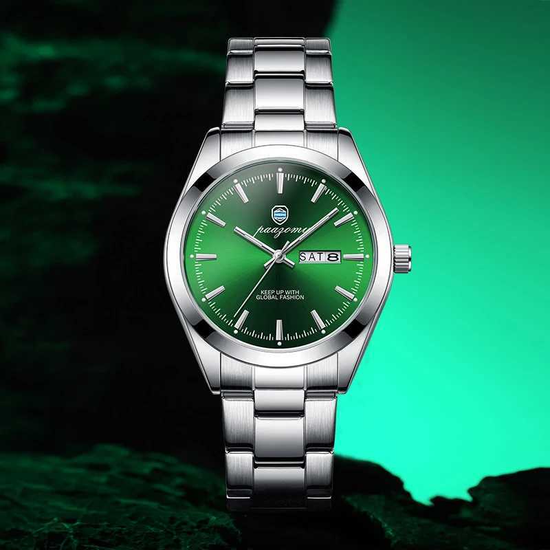 PAAZU Luxury es For Men Stainl Steel Waterproof Luminous Man Date Week Fashion Casual Mens Quartz Reloj M251222
