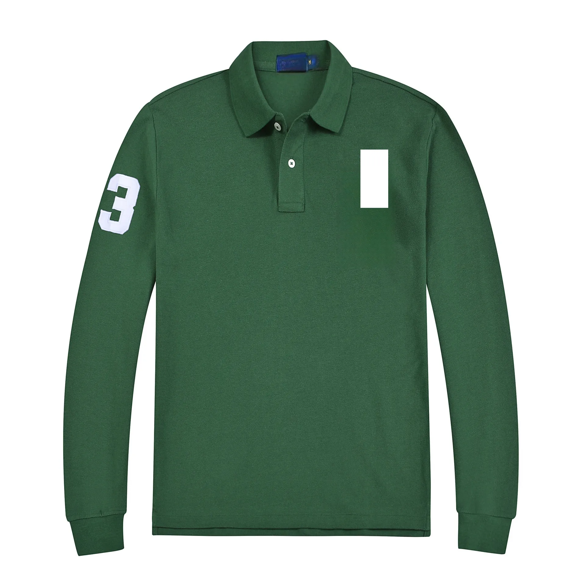 for Mens Polo Long Sleeve Cotton Horse Embroidery Casual Designer Tops Oversized T Shirt Womens Tee Shirts Fashion Streetwear A1