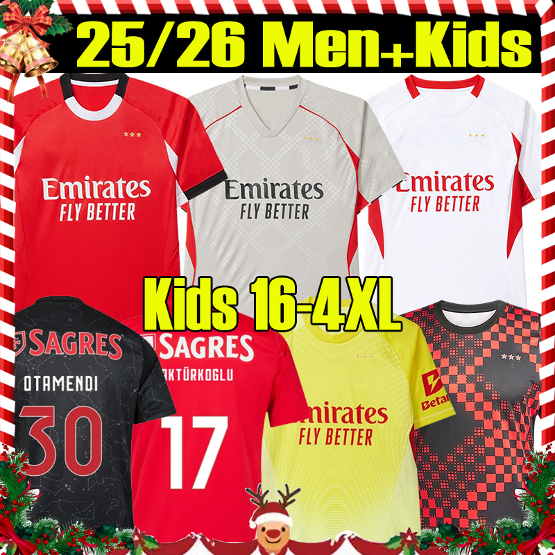 4XL 2025/26 DI MARIA AKTURKOGLU Soccer Jerseys PAVLIDIS AMDOUNI KOKCU BeNfIcAS Home Away BELOTTI AMDOUNI Men Kids Kits Uniforms Football Shirts