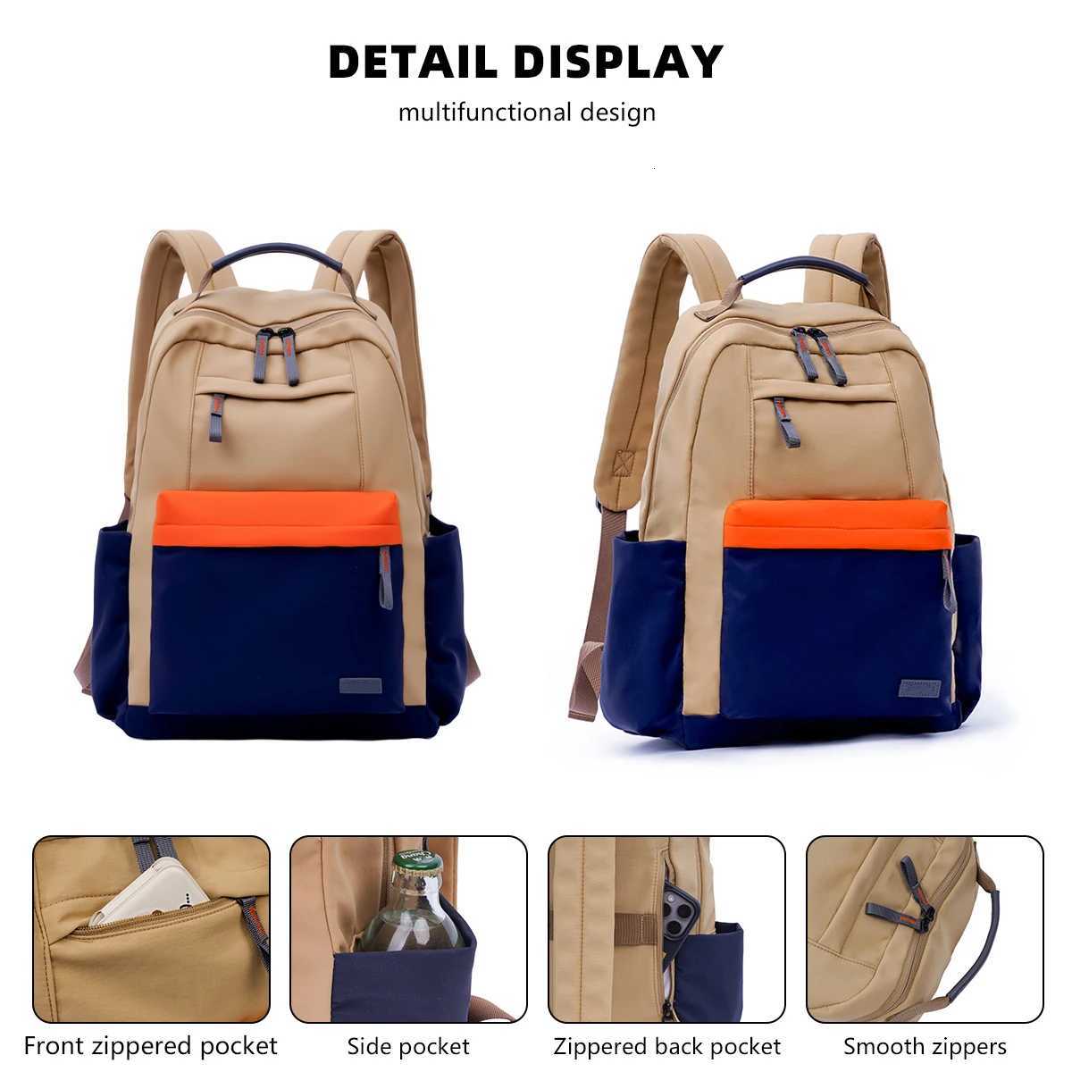 tyle Backpack for Female High School Students Lightweight School Bag for College Students Versatile LargeCapacityC omputerB ackpackf orM enO utdoorS p