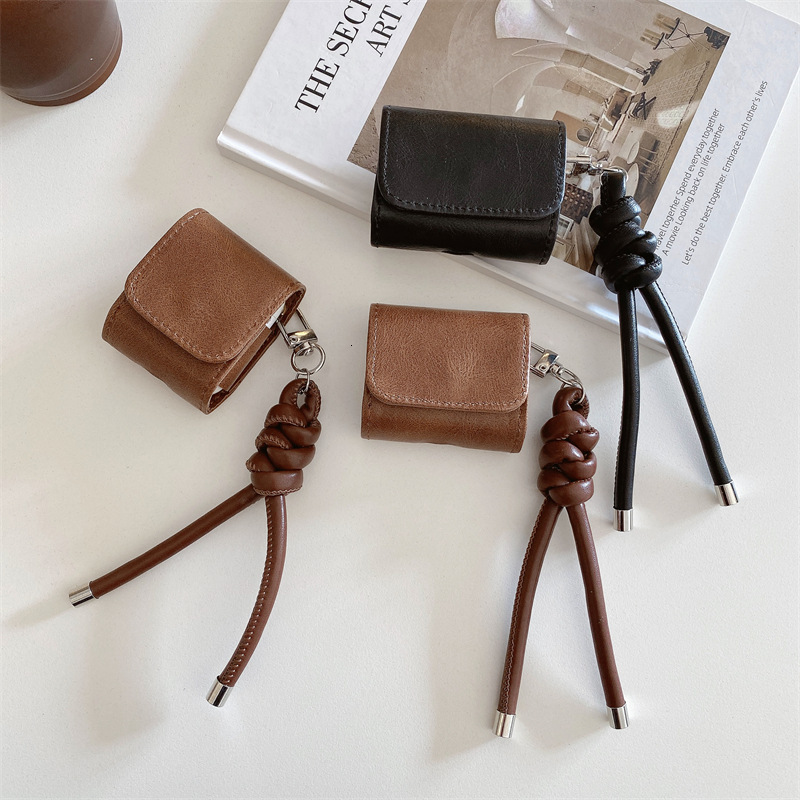 High-end PU Leather Texture Compatible with AirPods 4th Generation Protective 2nd 3rd Gen Pro 2 Apple Bluetooth Earphone Case