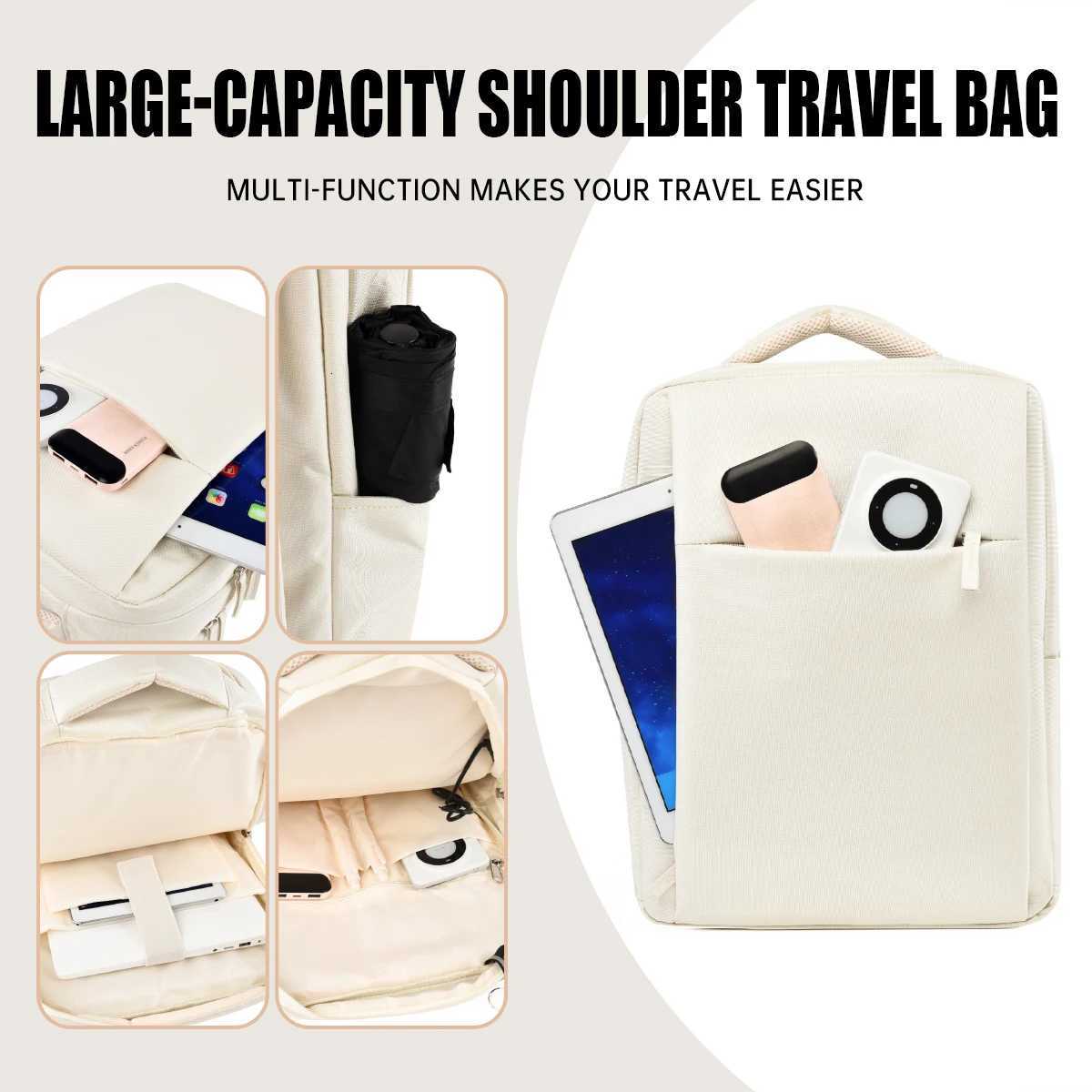 Mens Backpack for Business Trips Meetings Computer Backpack Womens Outdoor Commuting Large-Capacity Travel Bag Multi-Functional Boarding BagM251222