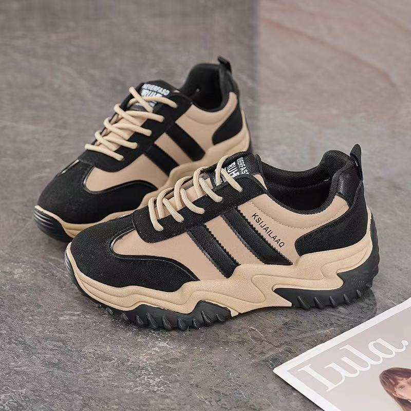 2025 Dad Shoes Autumn New Women's Shoes Thick soled Height increasing Sports Shoes Casual White Shoes Versatile Soft soled Travel Shoes