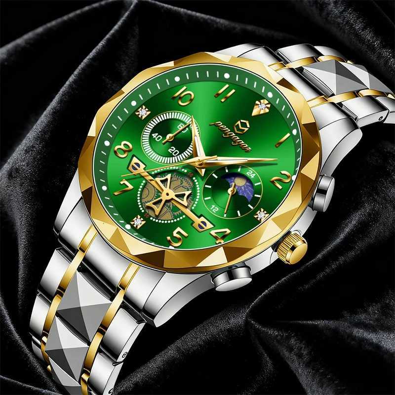 PENGAGAR Luxury Man Wrist Chronogrh Waterproof Luminous Men Stainl Steel High Quality Sport Mens Quartz es M251222