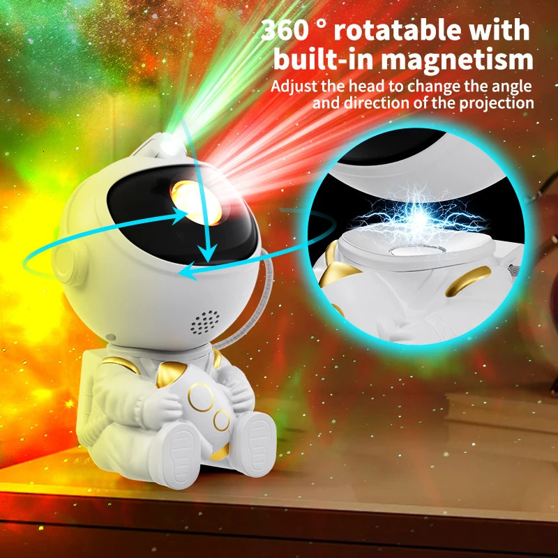 LED Star Galaxies Projector Night Light Astronaut Starry Sky Bedroom Room Decor Childrens Gift Atmosphere Creating Lamp 251222