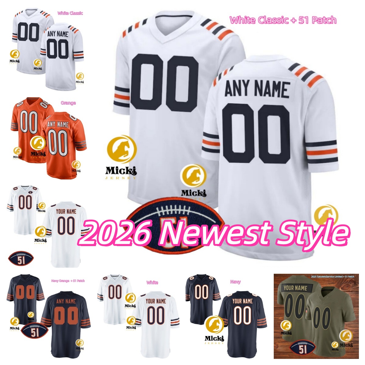 Mike McGlinchey Jahdae Barron Football Jersery 12 RJ Harvey 11 Troy Franklin 46 Adam Prentice 63 Alex Palczewsk i60 Luke Wattenberg Custom Stitched Jerseys-