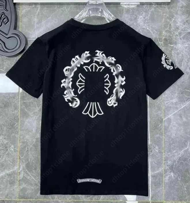 Cross Sanskrit Chromelys T-Shirt Fashion Designer Men Women Heats Printed Cotton Casual Chrome Tees Short Sleeve Streetwear Lightweight And Breathable 2f3