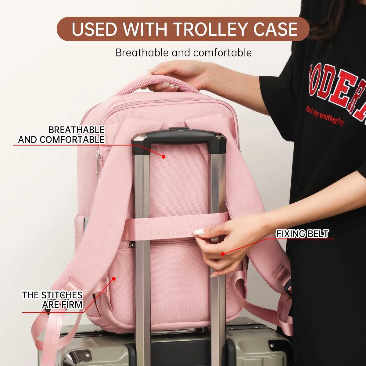 Business Backpack Ladies 2025 New Simple Canvas Travel Backpack Large-Capacity Computer Bag College Student School BagM251222