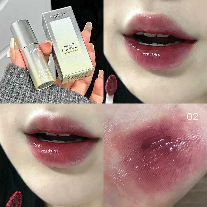 QIBEST Watery Mirror Lip Gloss Long-lasting Moisturizing Easy Wearing Water Glass Lip Glaze Hydrating Sexy Red Lip Tint MakeupT251222