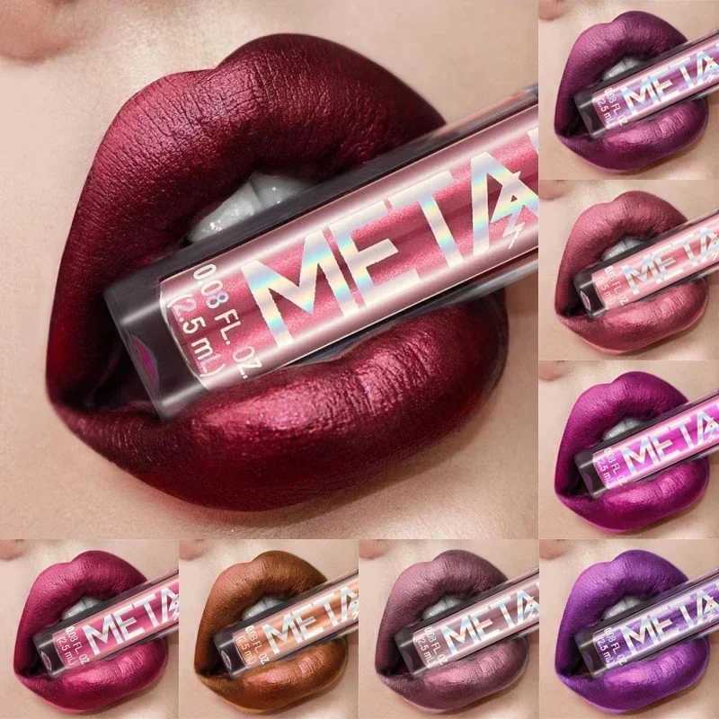 Waterproof Pearl Matte Lipstick Long Lasting Non-Stick Cup Lip Glaze Shimmer Glitter Metallic Lip Gloss Lips Makeup CosmeticsT251222