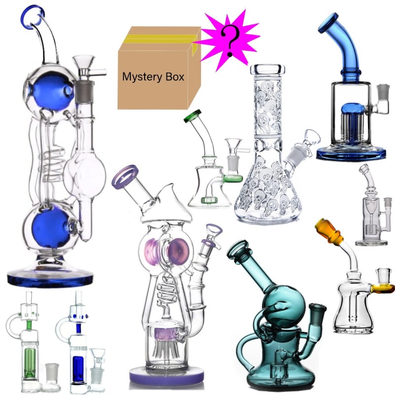 Blind Box Style Water Pipes Honeycomb bong bubbler Hookahs glass water pipe with tire style two Function Hookahs Can For Tobacco And Oil percolator