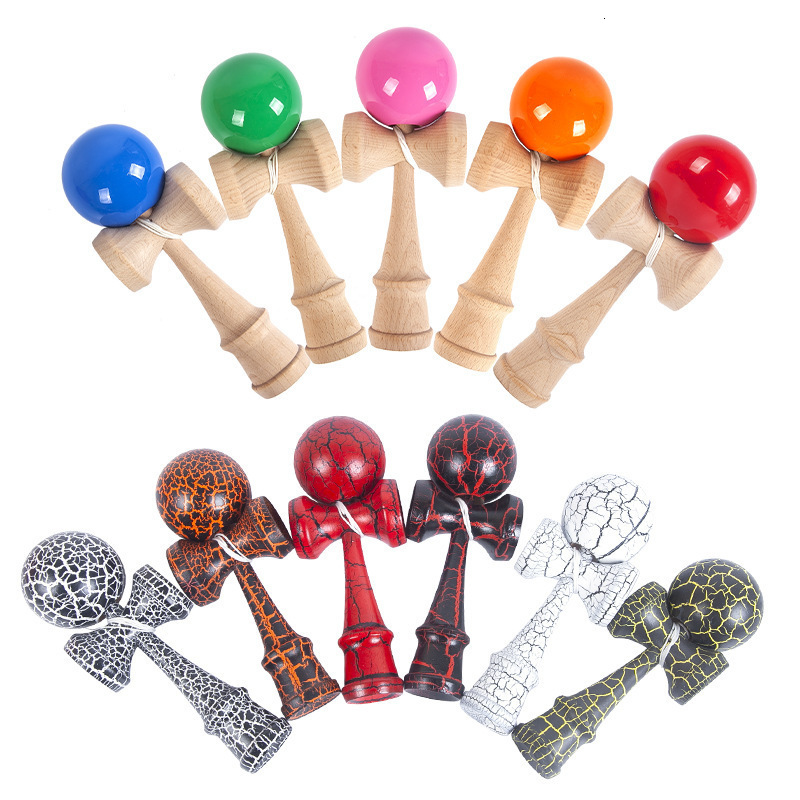 1PC 6CM Wooden Kendama Funny Splicing Skill Creative Kendama Skill Ball For Yard Stadium Home Park Sword Ball 240113