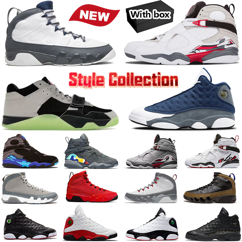 with box 8s 9s 13s man jack White True Red Chicago Flint Grey Space Jam Aqua Countdown Pack cool grey UNC DMP University Blue men women trainers sports sneakers