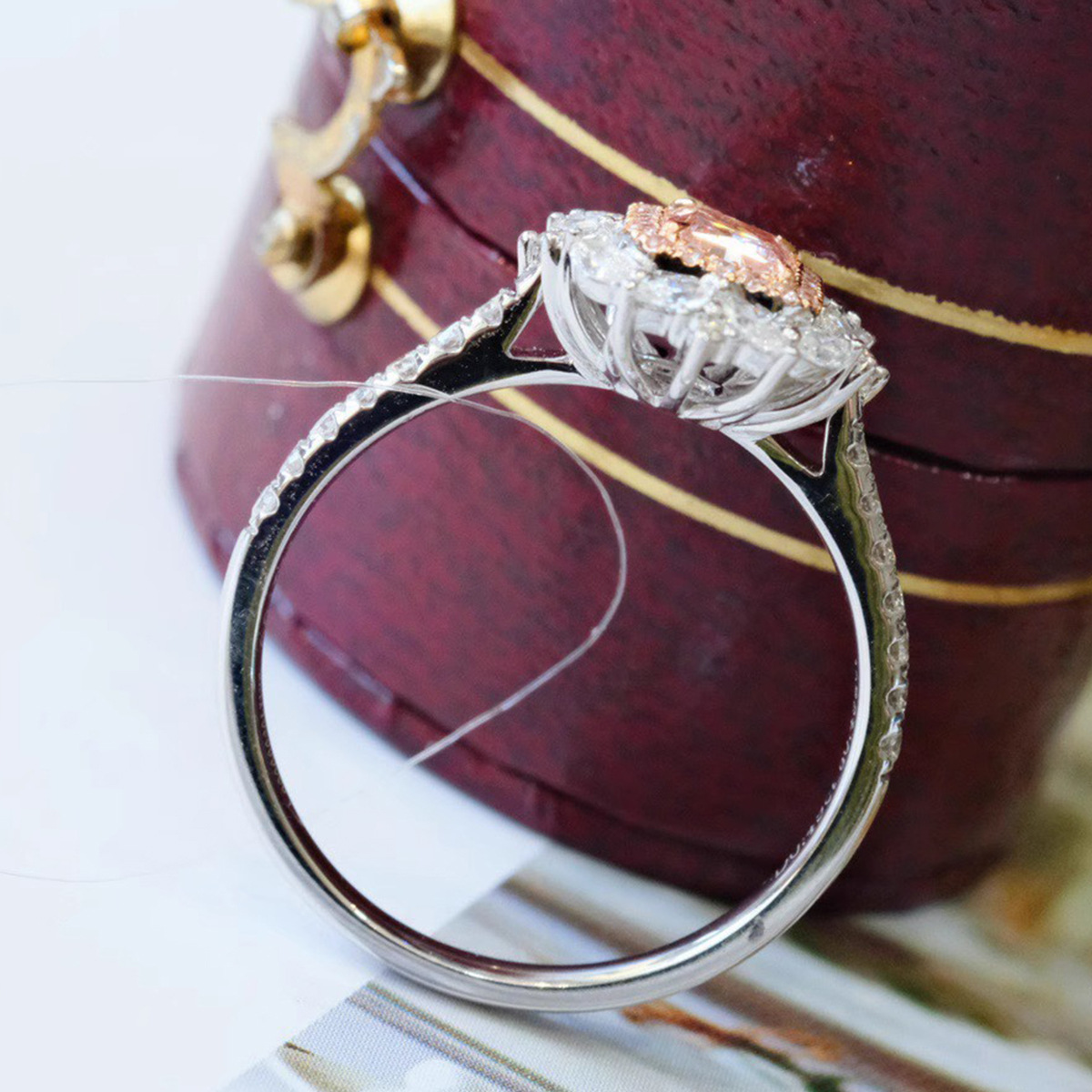 Choucong Sarkling Genuine 100% S925 Sterling Silver Women Luxury Jewelry Radiant Shape Lab Pink Moissanite Diamond Elegant Women Wedding Bride Ring Lo