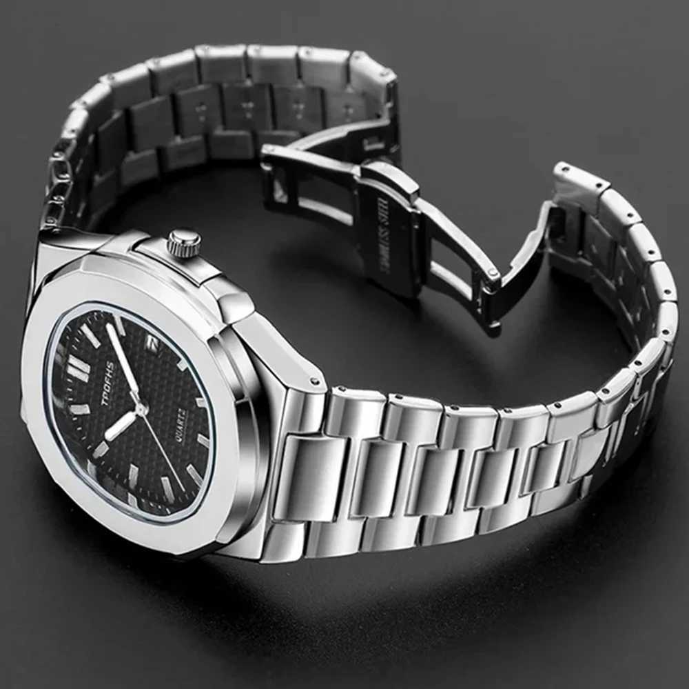 New Square Busin Men Clock Stainl Steel Waterproof Luminous Date M Wrist Sports Luxury Quartz es For Men M251222