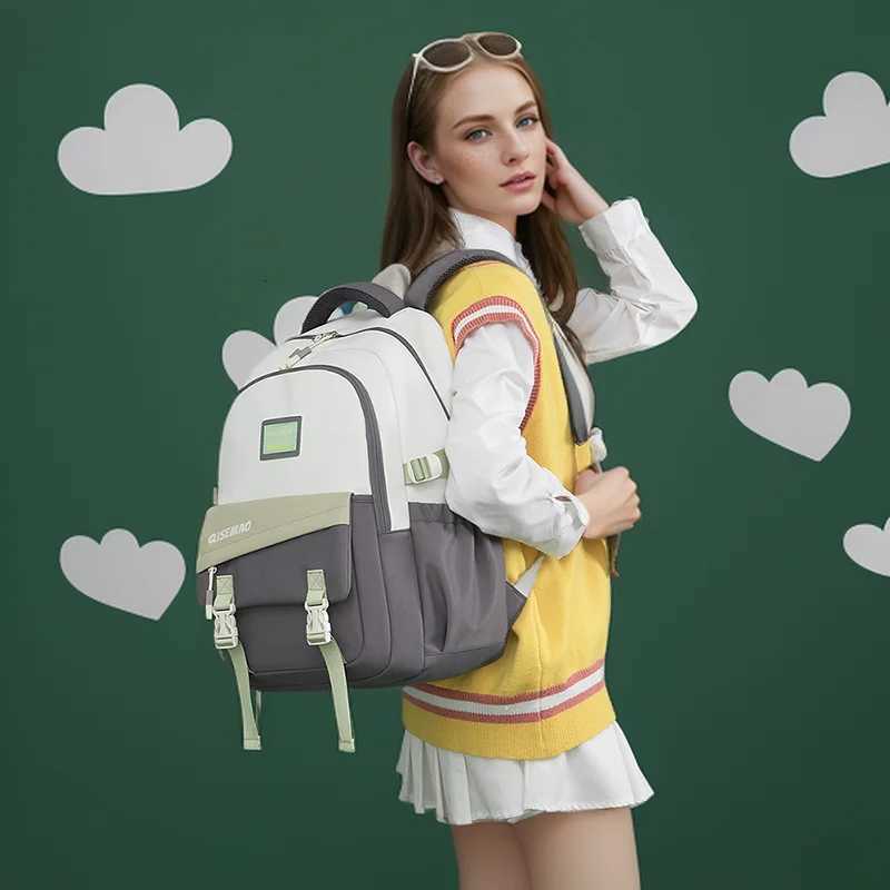 Junior High School Student Schoolbag Female 2024 New Large Capacity Strong and Durable High Value Backpack Cute BackpackM251222