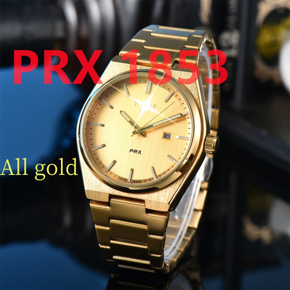 TOP Quartz Brand 1853Tissity WristWatches Men Top-grade Movement Watches Automatic Date Watch classic Luxury PRX TISSOTITYly wrist-watch Steel Strap 5940